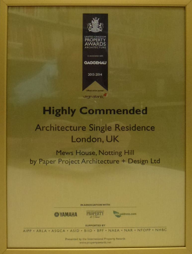 Award for Notting Hill mews house