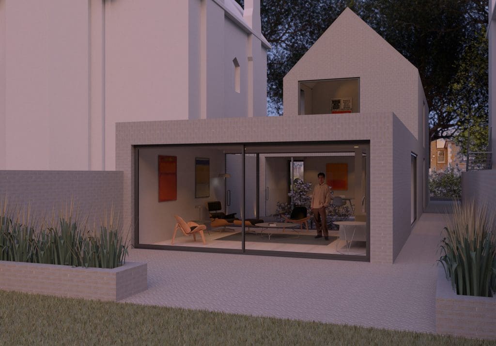 New contemporary house in Wimbledon Village approved by planning authority.